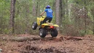 Woods riding on the suzuki ltz 250 quadsport.