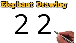 🐘 How to Draw an Elephant from Number 2 | Number Drawing Challenge