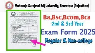 Msbu Ba,Bsc Exam Form 2025 || Msbu Exam Form 2025 | BrijUniversity Ba, Bsc Exam Form 2024 #examform