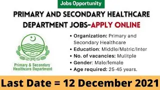 Health Department jobs 2021 | govt hospital jobs | Job Market