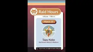 Pokemon GO News: Raid Hour, Wednesday, Mar. 19, 2025 6PM-7PM Local time! #tapokoko #pokemongo