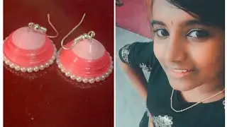 👌how to do quilling earrings.cute teaching by Rocking kutties Esha 🤩