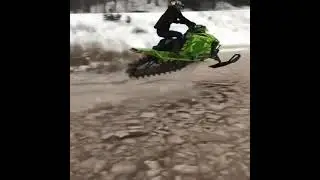 Insane Arctic Cat Snowmobile Water Skipping #shorts