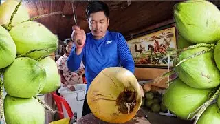 Fresh and Sweet King Coconut Fruit Cutting #viral #video #youtube #asmr #fruit #coconut