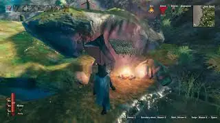 Valheim - outpost build under copper deposit and stone.