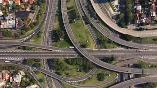 Drone Footage of Highway Circle Cross Buenos Aires Argentina