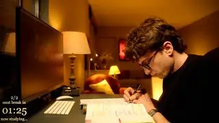 4-HOUR | Study With Me | One break, No music, Deep work