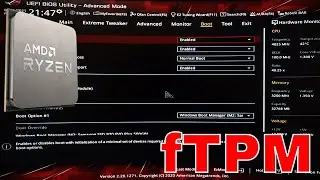 Как включить fTPM 2.0 на материнской плате Asus x470