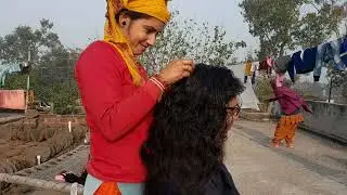 Nitpicking in long hair new / haircracking / haircutching in long hair