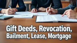 Gift deeds, mortgage, lease, bailment, frogery in simple words explanation transfer of property act
