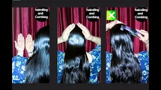 Hair Oiling /Hair Upside Down Combing /Detangle hair /Oiled hair Combing/Combing /Combing Technique
