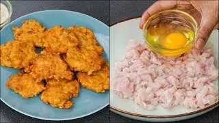 Crispy Chicken Fritters Recipe - Must Try Chicken Patties | Our Favourite Chicken Snacks Recipe
