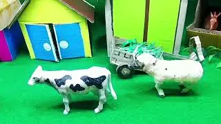 Funny Farm Animals Story | Cow and Sheep Miniature Scene