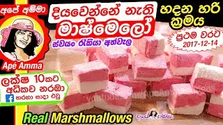 ✔ දියවෙන්නේ නැති මාෂ්මෙලෝ හදන හරි ක්‍රමය Soft Real Marshmallows (English sub) by Apé Amma