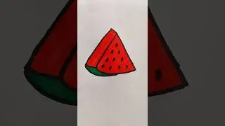 How to Draw Watermelon 🍉 for Kids #drawing #youtubeshorts #cricket #kids #cartoon #art #funny