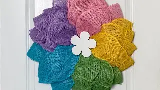 Rainbow flower wreath tutorial - DIY Pastel Spring Wreath Kit from Carrie's Wreath Creations