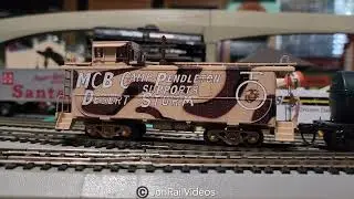 7/3/24 Pre: Ho Scale U.S. Army display train arrives and departs Hillside Jct