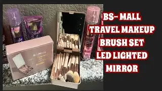 BS-MALL Travel Makeup Brush Set LED Light Mirror #travelsize #makeupbrushes #ledlights #ledlight