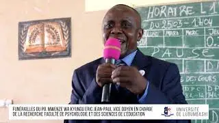 les funérailles du PO.  MWENZE WA KYUNGU