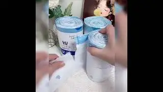 100pcs Roll Drawstring Garbage Bag Thickened Automatic Closing Kitchen Garbage Bag