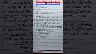APOLOGY LETTER FOR MISTAKE 🌟 #shorts #apologyletter #apologyletterformistake #handwriting