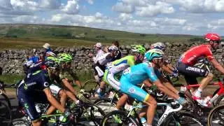 Tour de France 2014 Stage 1: The peloton climbing Grinton Moor