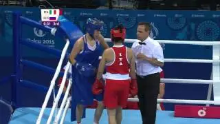 Anastasiia Beliakova wins the Women's Light Welterweight 60   64kg  Boxing  Baku 2015