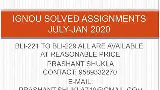 IGNOU SOLVED ASSIGNMENT JUL-2019 AND JAN-2020 FOR BLIS