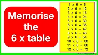 Learn the 6 times table 📝 | Memorisation video by repetition | Repeated 2 times table