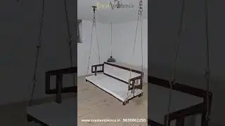 Wooden Swing / Jhula for Living Room, Zula with Brass Coated Chain - UVA