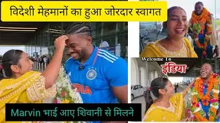 Marvin bhai was given a warm welcome // Shivani Kumari welcomed him at the airport @ShivaniKumari...