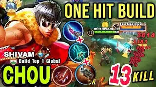 CHOU ONE SHOT!! BUILD CHOU TERSAKIT 2025 BEST 1 HIT BUILD! MOBILE LEGENDS #chou #mlshivam