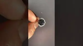 Round Dark Gray Moissanite Halo Engagement Ring.