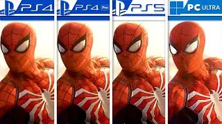 Marvel’s Spider Man | PS4 vs PS4 Pro vs PS5 vs PC Ultra | Graphics Comparison (Side by Side) 4K