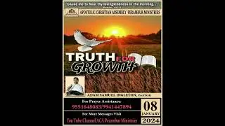 08 - 01 - 2024 - MORNING DEVOTION ENGLISH PASTOR ADAM SAMUEL INGLETON