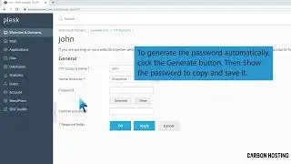 How to change the password of the FTP account in Plesk   Carbon Hosting