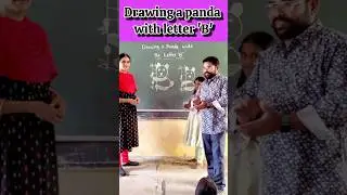 Drawing a panda with letter 'B' / innovative ideas #education #drawing #school #viralshorts