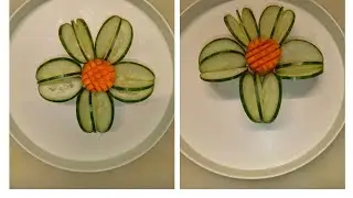 Cucumber flower design by hand #carving#flowers  #foryou 
