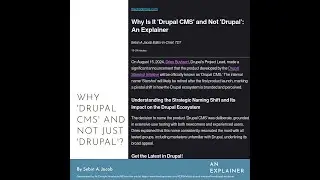 Why Drupal CMS and not just Drupal
