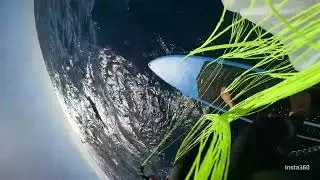 Parawing downwind with Mark Shinn and Jamie Knox (on wing)