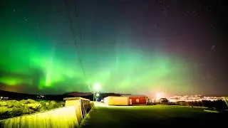 Northern Lights Time-lapse at Stj&oslash;rdal Harbor