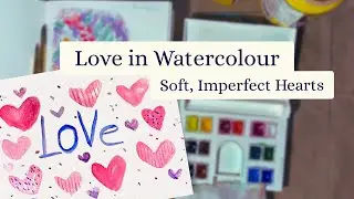 Painting Loose Watercolour Hearts | Soft Valentine Colour Study in Pink & Blue