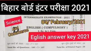 12th English answer key 2021|Bseb English objective answer|4 February English #Answer key science co
