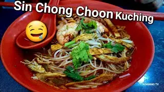 Kuching breakfast at the famous Sin Chong Choon Cafe👍Sarawak Laksa combined with 3layertea superyum😋