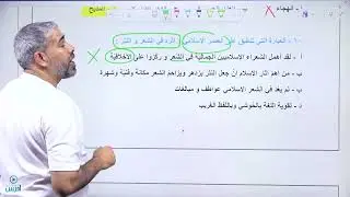 بنك أسئلة خاص بوحدة الأدب في العصر الإسلامي  الأستاذ محمد أبو يحيى