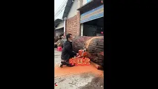Chinese dragon tea table carving process