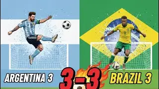 BRAZIL 🇧🇷  VS ARGENTINA 🇦🇷 FOOTBALL MATCH HIGHLIGHT 3-3 (eFOOTBALL)