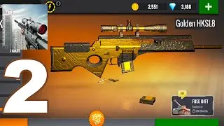 Sniper 3D: Fun Offline Shooting Free - Gameplay Walkthrough Part 2 - Golden HKSL8 (Android Games)