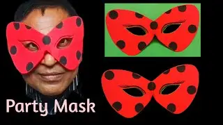 Party Mask. Party Mask Craft. Eye Mask Making. Ladybug Mask. #partyMask #partyMaskDiy #paperCraft