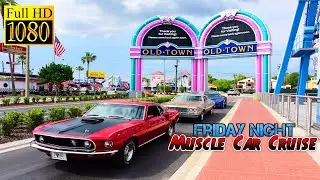 Checking Out The Friday Night Muscle Car Cruise at Old Town in Kissimee, Florida - Weekly Cruise